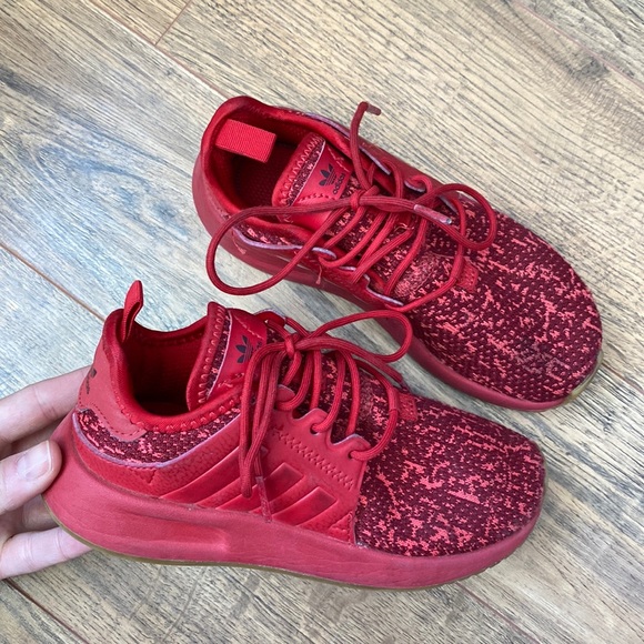 adidas Other - Adidas Kids X-PLR Lace Up Sneakers in Red Burgundy Size 12